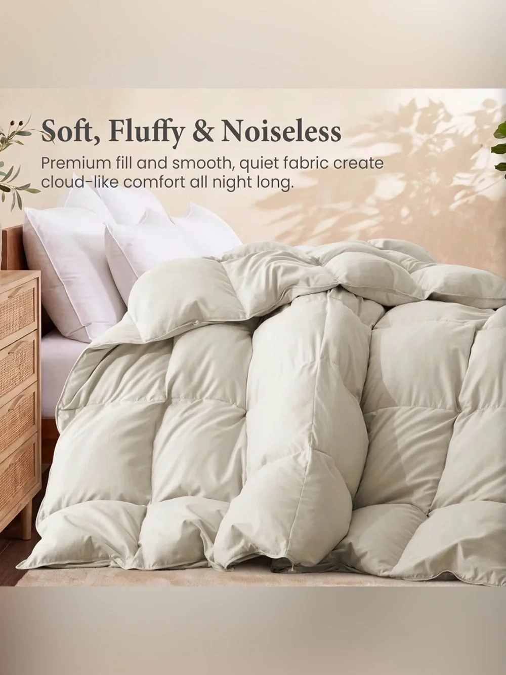 Joysoul Goose Feather Down Comforter Duvet Queen